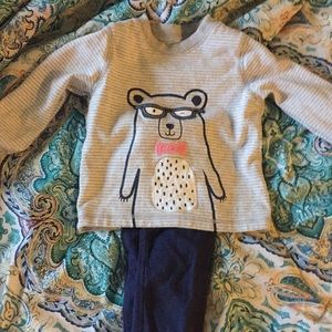 Carters bear with glasses outfit